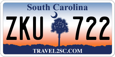 SC license plate ZKU722