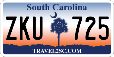 SC license plate ZKU725