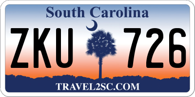 SC license plate ZKU726