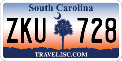 SC license plate ZKU728