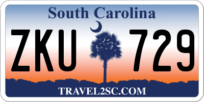 SC license plate ZKU729