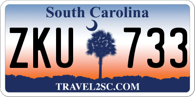 SC license plate ZKU733