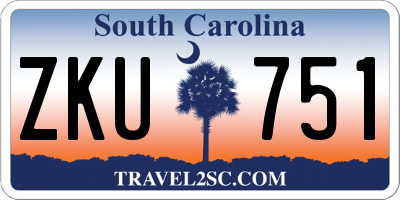 SC license plate ZKU751