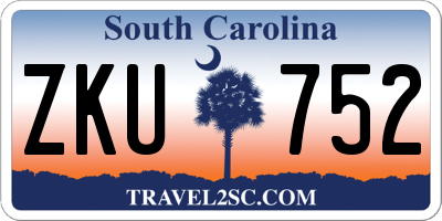 SC license plate ZKU752