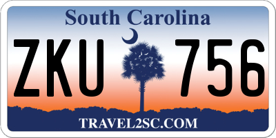 SC license plate ZKU756