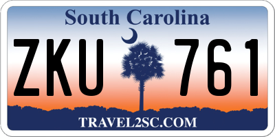 SC license plate ZKU761