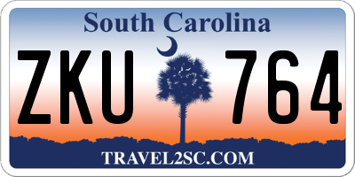 SC license plate ZKU764