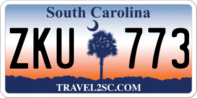 SC license plate ZKU773