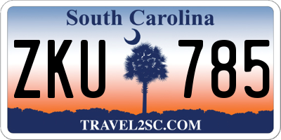 SC license plate ZKU785