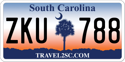 SC license plate ZKU788