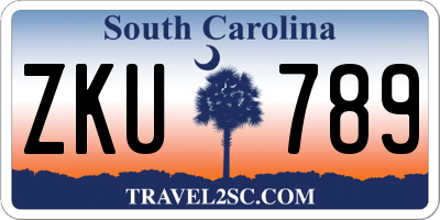 SC license plate ZKU789