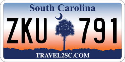 SC license plate ZKU791