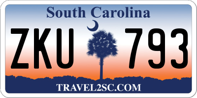 SC license plate ZKU793