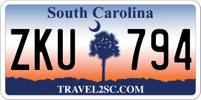 SC license plate ZKU794