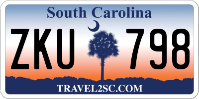 SC license plate ZKU798