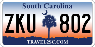 SC license plate ZKU802