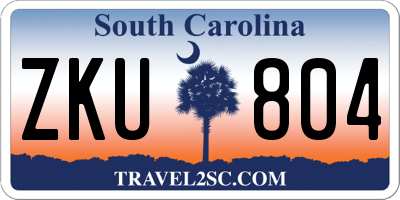SC license plate ZKU804