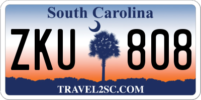 SC license plate ZKU808