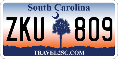 SC license plate ZKU809