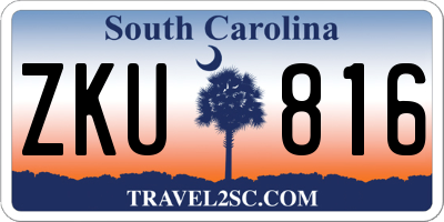 SC license plate ZKU816