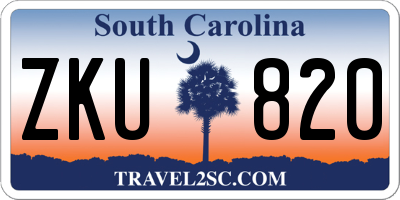 SC license plate ZKU820