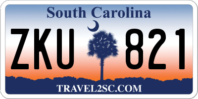 SC license plate ZKU821