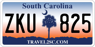 SC license plate ZKU825