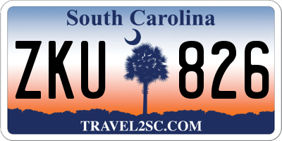 SC license plate ZKU826