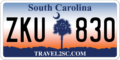 SC license plate ZKU830