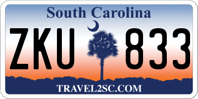 SC license plate ZKU833