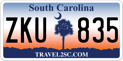 SC license plate ZKU835