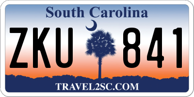 SC license plate ZKU841