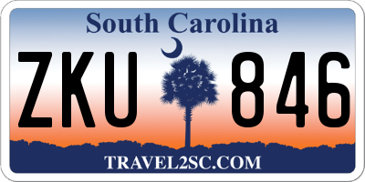SC license plate ZKU846