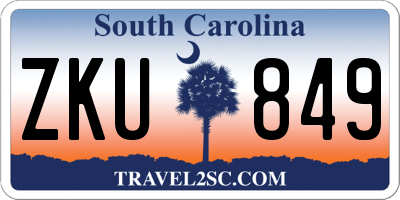 SC license plate ZKU849