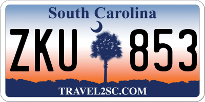 SC license plate ZKU853