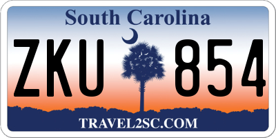SC license plate ZKU854