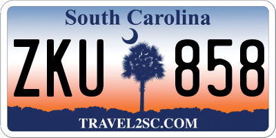 SC license plate ZKU858