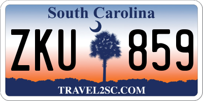 SC license plate ZKU859