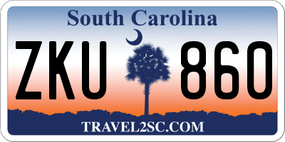SC license plate ZKU860