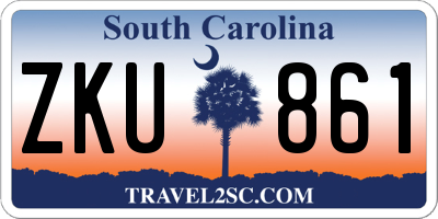 SC license plate ZKU861