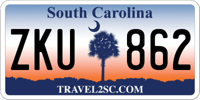 SC license plate ZKU862