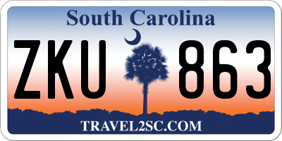 SC license plate ZKU863