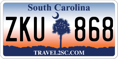 SC license plate ZKU868