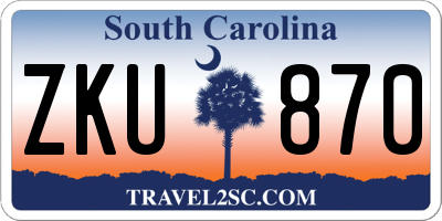SC license plate ZKU870