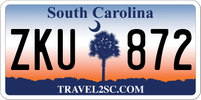 SC license plate ZKU872