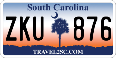 SC license plate ZKU876