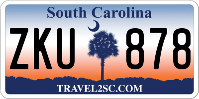 SC license plate ZKU878