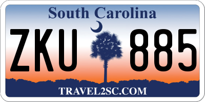 SC license plate ZKU885