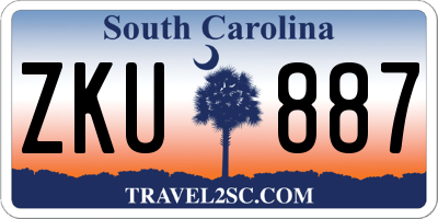 SC license plate ZKU887