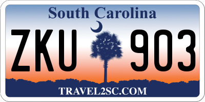 SC license plate ZKU903